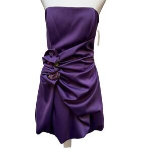 NWT Jessica McClintock For Gunne Sax Y2K Bubble Hem Mini Dress Purple Size 9